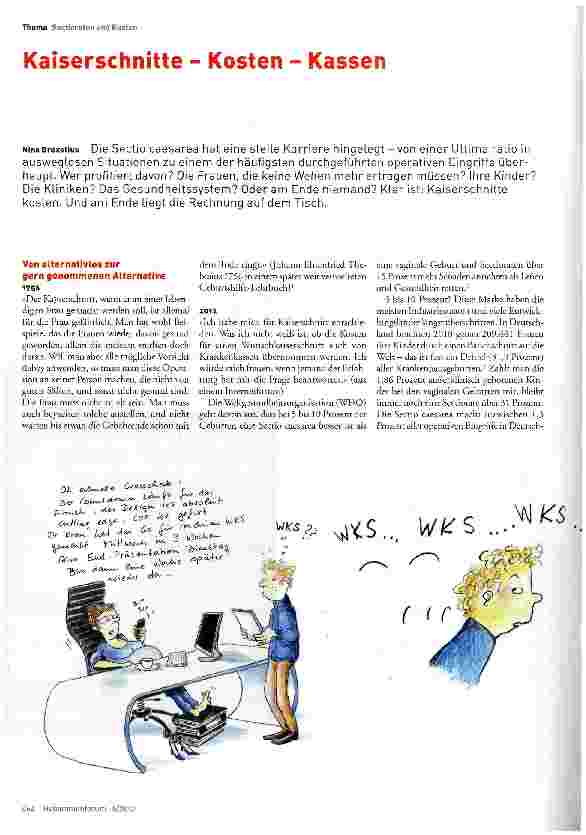 Vorschauseite 1: Kaiserschnitte - Kosten - Kassen