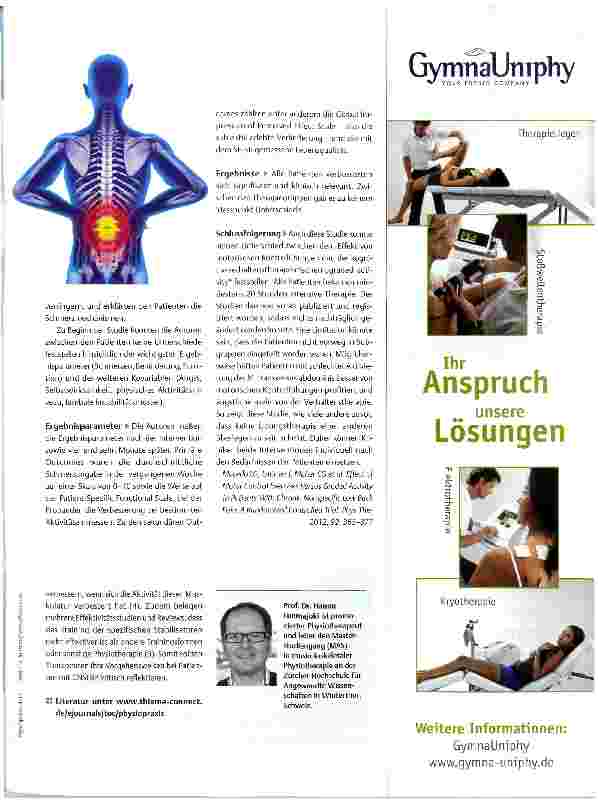 Vorschauseite 2: Rückenschmerzen: Stabilisation versus Verhaltenstherapie