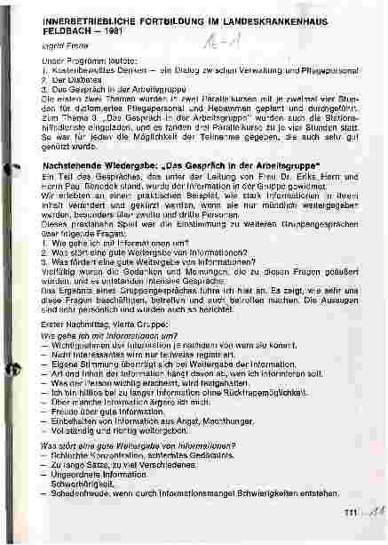 Vorschauseite 1: Innerbetriebliche Fortbildung im Landeskrankenhaus Feldbach - 1981