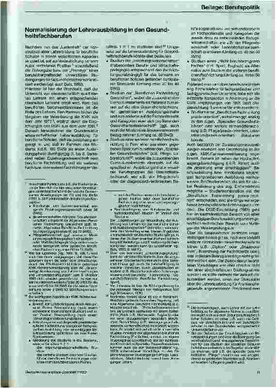 Vorschauseite 5: Lehrer/in für Pflegeberufe Das Lastenheft der Lehrerausbildung für berufliche Schulen ...