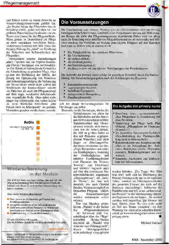 Vorschauseite 3: Primary Nursing: Zurück zu den Wurzeln