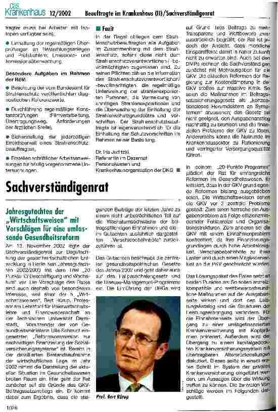 Vorschauseite 3: Beauftragte im Krankenhaus (II) Aufgaben und Pflichten nach der Strahlenschutzund der Röntgenverordnung
