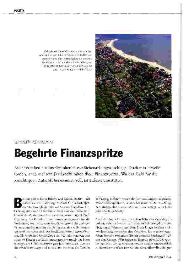 Vorschauseite 1: Begehrte Finanzspritze