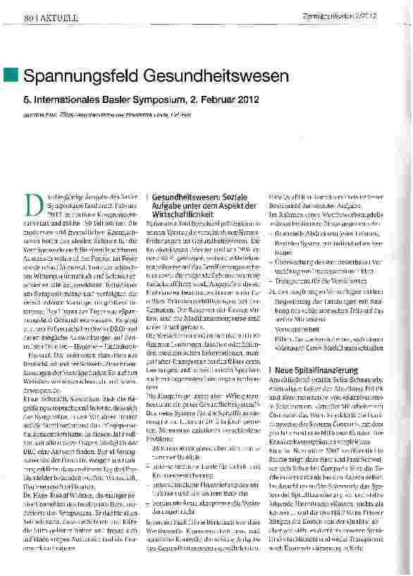 Vorschauseite 1: Spannungsfeld Gesundheitswesen