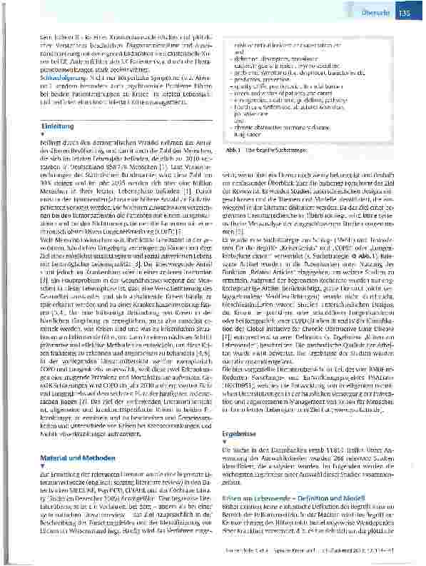 Vorschauseite 2: Typische Krisen und Bedürfnisse von Patienten mit COPD oder Lungenkrebs im letzten Lebensjahr - eine Literaturübersicht