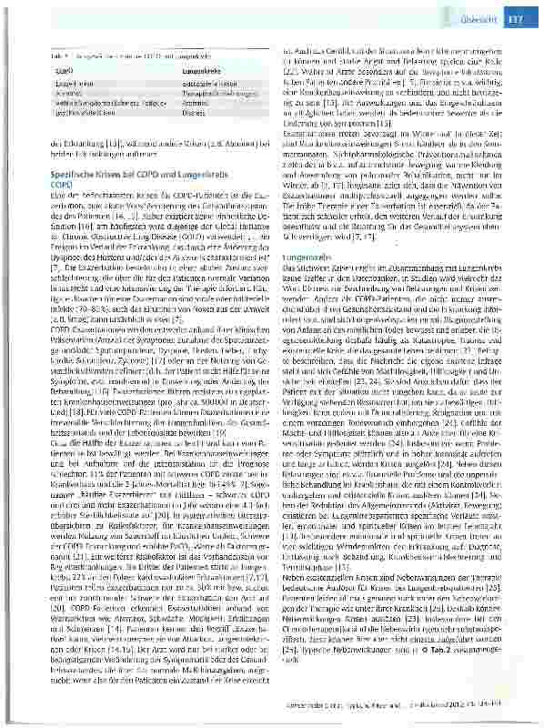 Vorschauseite 4: Typische Krisen und Bedürfnisse von Patienten mit COPD oder Lungenkrebs im letzten Lebensjahr - eine Literaturübersicht