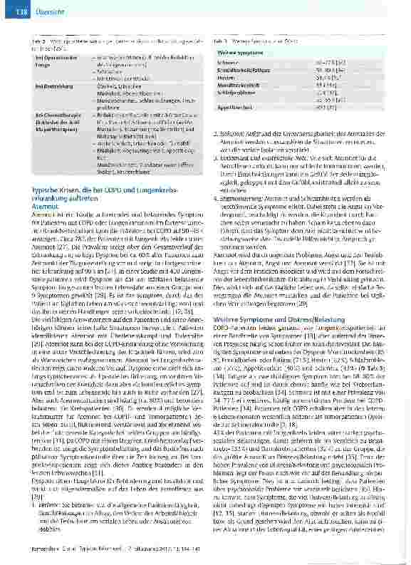 Vorschauseite 5: Typische Krisen und Bedürfnisse von Patienten mit COPD oder Lungenkrebs im letzten Lebensjahr - eine Literaturübersicht