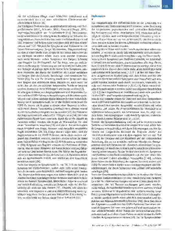 Vorschauseite 6: Typische Krisen und Bedürfnisse von Patienten mit COPD oder Lungenkrebs im letzten Lebensjahr - eine Literaturübersicht