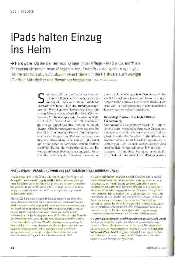 Vorschauseite 1: iPads halten Einzug ins Heim