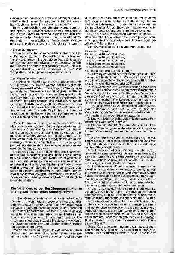 Vorschauseite 2: Zur Situation älterer Menschen in der Institution Krankenhaus