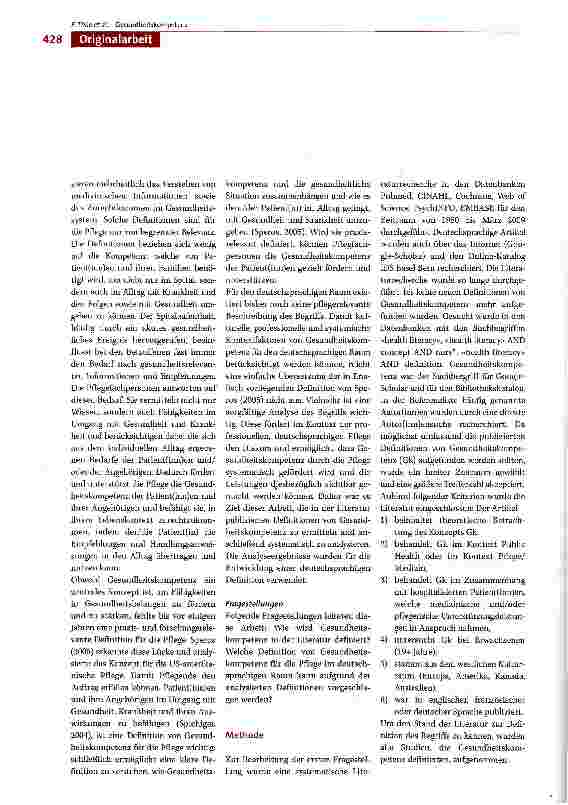 Vorschauseite 2: Gesundheitskompetenz - ein Konzept für die professionelle Pflege?