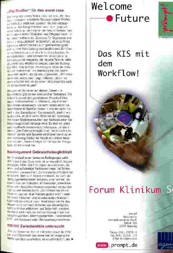 Vorschauseite 2: Kampf gegen tödliche Bedienungsfehler Bessere Gebrauchstauglichkeit von Medizingeräten und optimale Prozessabläufe retten Leben