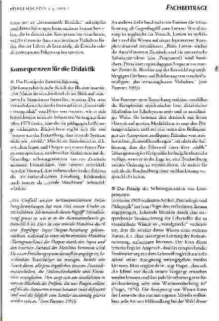 Vorschauseite 6: Radikalkonstruktivistisches Denken als Grundlage einer neuen Didaktik