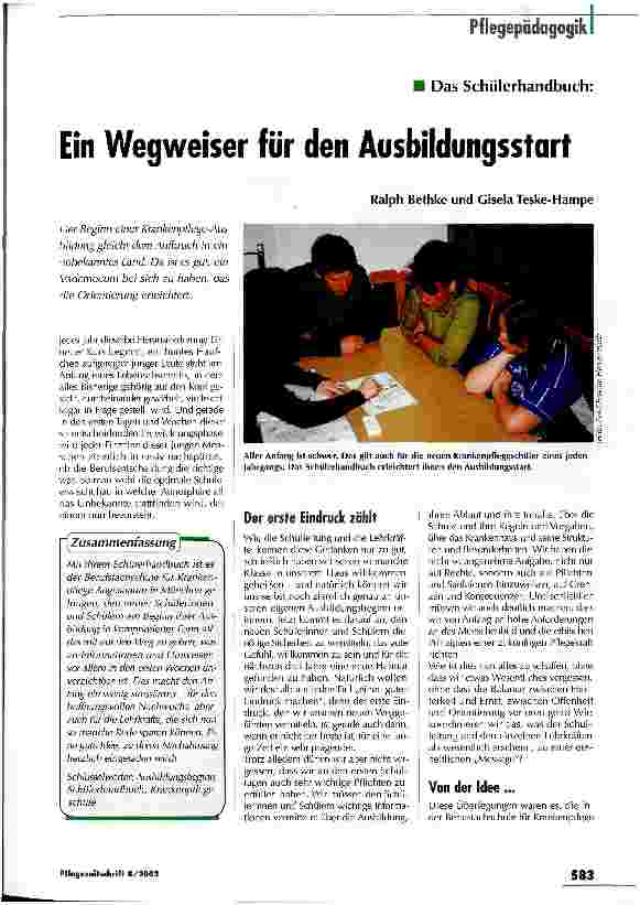 Vorschauseite 1: Ein Wegweiser für den Ausbildungsstart