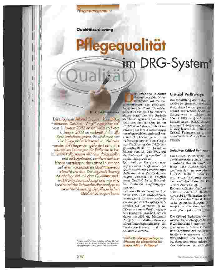 Vorschauseite 1: Pflegequalität im DRG-System