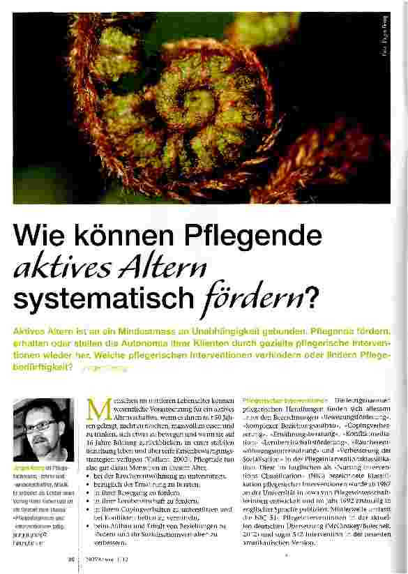 Vorschauseite 1: Wie können Pflegende aktives Altern systematisch fördern?