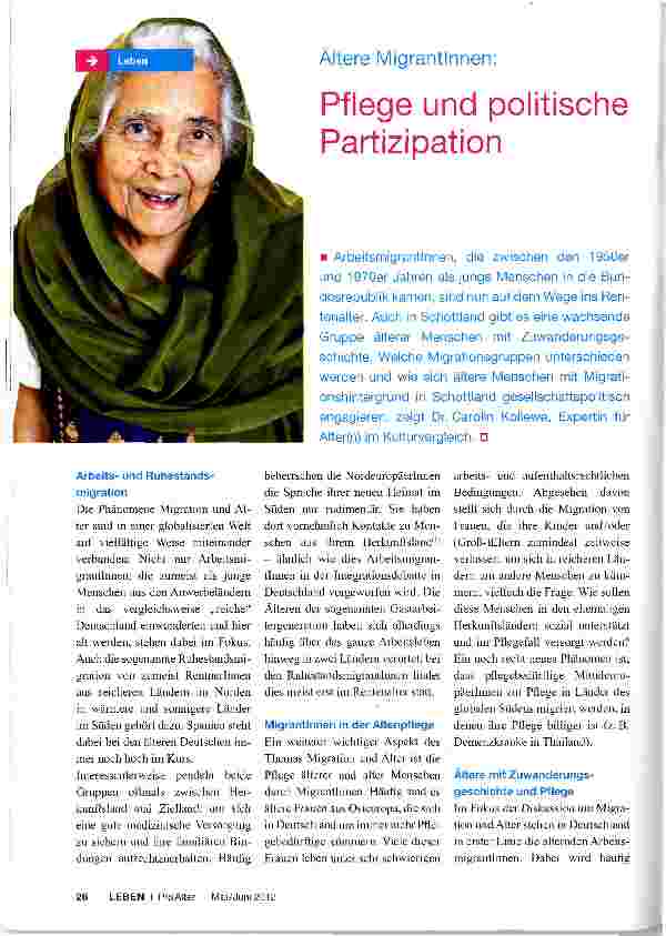 Vorschauseite 1: Pflege und politische Partizipation