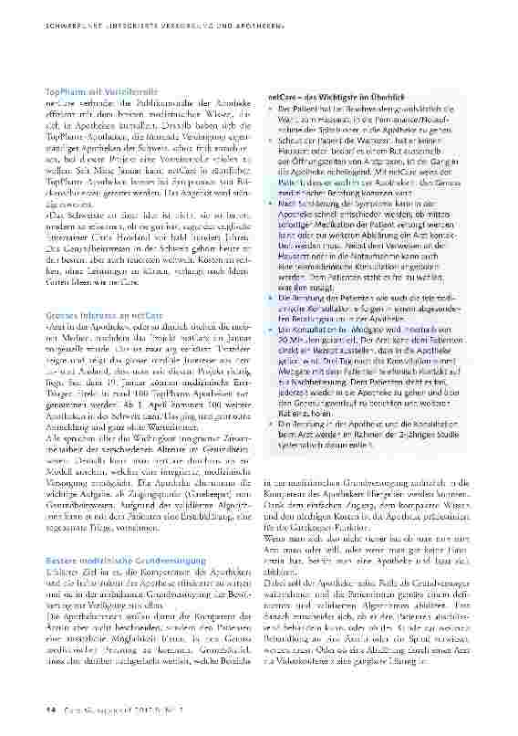 Vorschauseite 2: Apotheken als erste Anlaufstelle