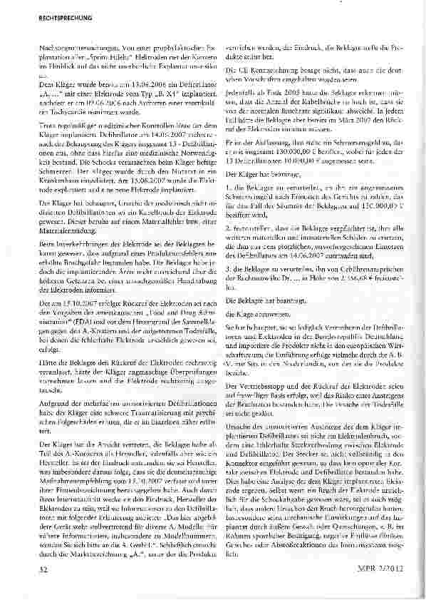 Vorschauseite 3: Haftung des Vertriebshändlers von Medizinprodukten