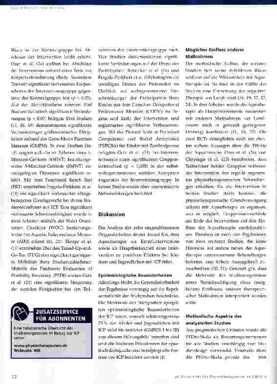 Vorschauseite 5: Wirksamkeit von Aquatherapie bei Kindern und Jugendlichen mit infantiler Zerebralparese (ICP)