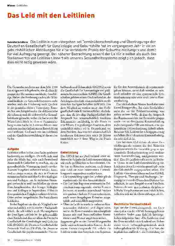 Vorschauseite 1: Das Leid mit den Leitlinien