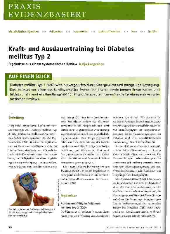 Vorschauseite 1: Kraftund Ausdauertraining bei Diabetes mellitus Typ 2