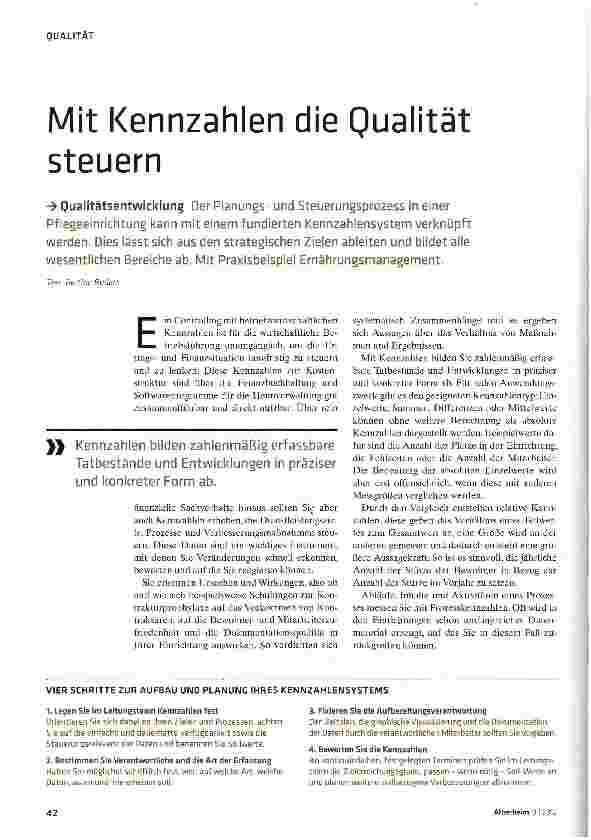 Vorschauseite 1: Mit Kennzahlen die Qualität steuern