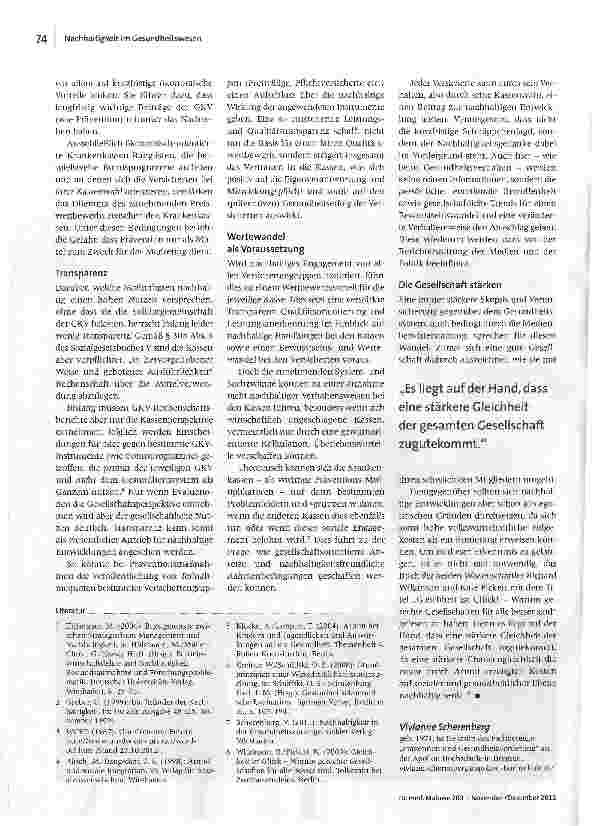 Vorschauseite 3: Nachhaltigkeit im Gesundheitswesen