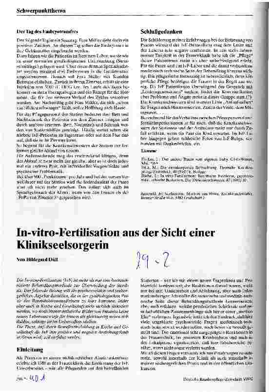 Vorschauseite 3: Pflegerische Probleme bei der Betreuung von IvF-Patientinnen