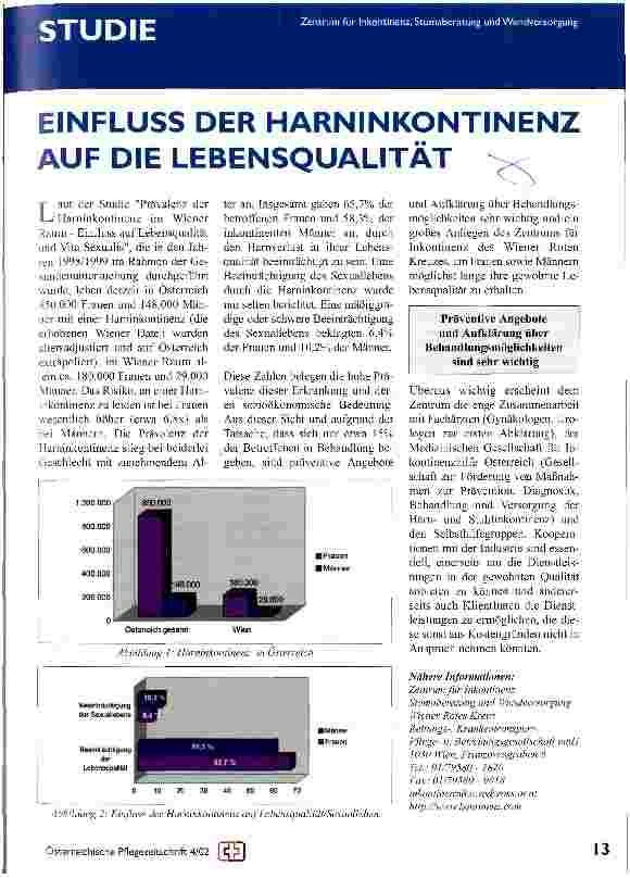 Vorschauseite 1: Einfluss der Harninkontinenz auf die Lebensqualität