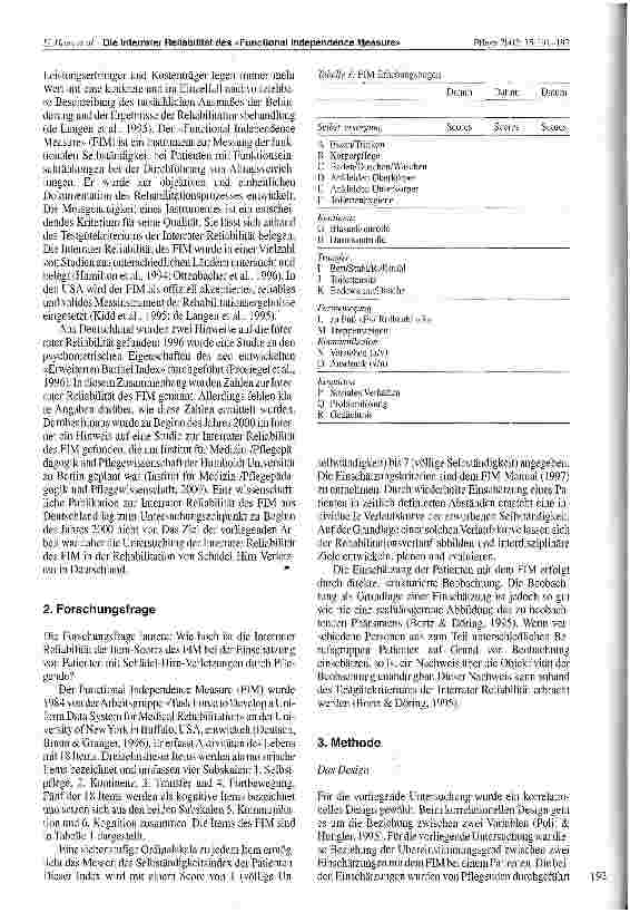 Vorschauseite 2: Die Interrater Reliabilität des Functional Independence Measure (FIM) bei Patienten mit Schädel-Hirn-Verletzungen