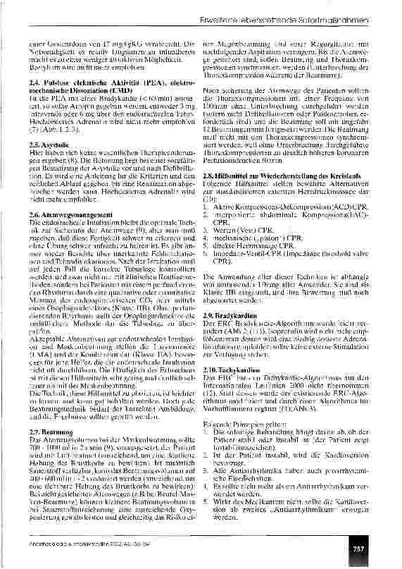 Vorschauseite 3: Erweiterte lebensrettende Maßnahmen beim Erwachsenen Leitlinien des European Resuscitation Council 2000