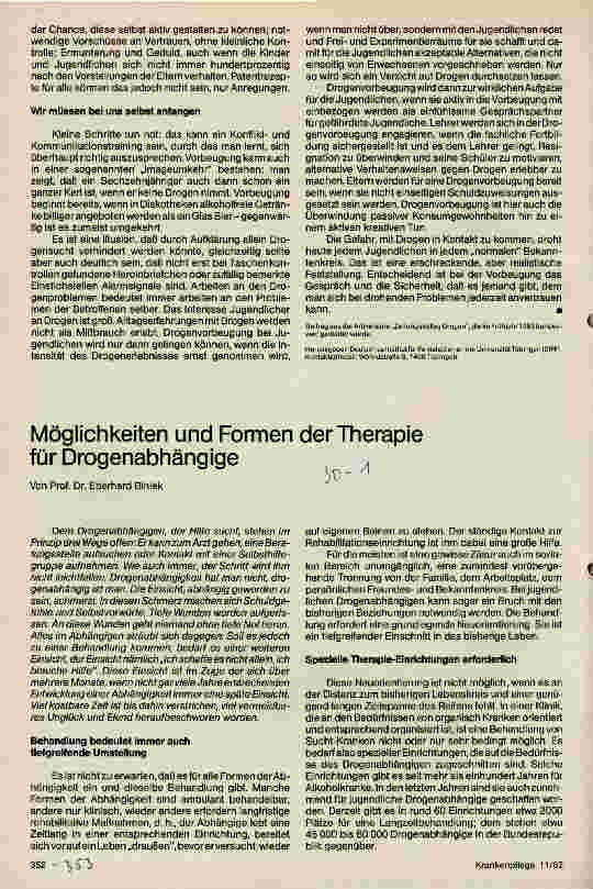 Vorschauseite 1: Möglichkeiten und Formen der Therapie für Drogenabhängige