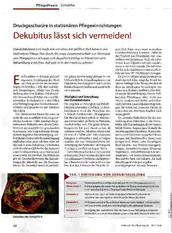 Vorschauseite 1: Dekubitus lässt sich vermeiden!