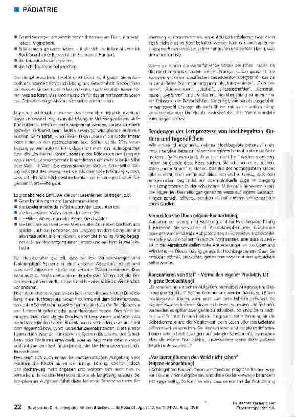 Vorschauseite 2: Hochbegabte Kinder: Stärken, Schwächen, Förderund Therapiebedarf