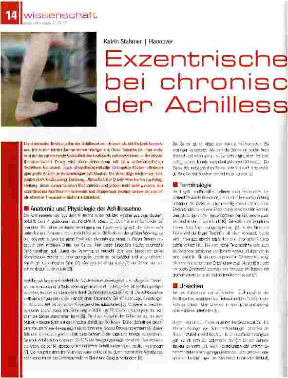 Vorschauseite 1: Exzentrische bei chronischer Tendopathie der Achillessehne