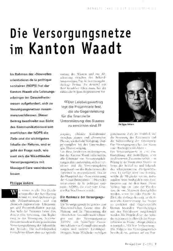 Vorschauseite 1: Die Versorgungsnetze im Kanton Waadt