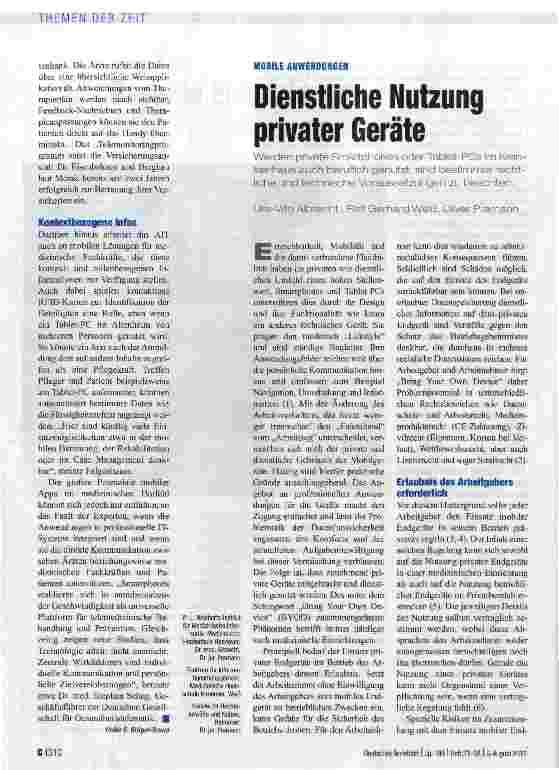 Vorschauseite 1: Dienstliche Nutzung privater Geräte