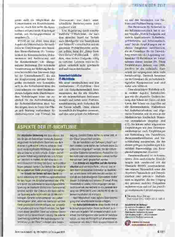 Vorschauseite 2: Dienstliche Nutzung privater Geräte