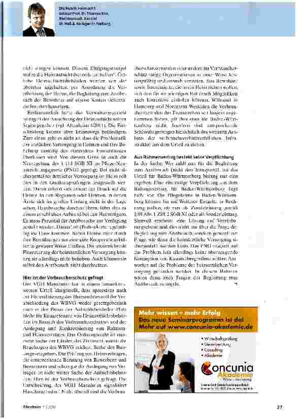Vorschauseite 2: Heime dürfen Begleitung zum Arzt in Rechnung stellen!