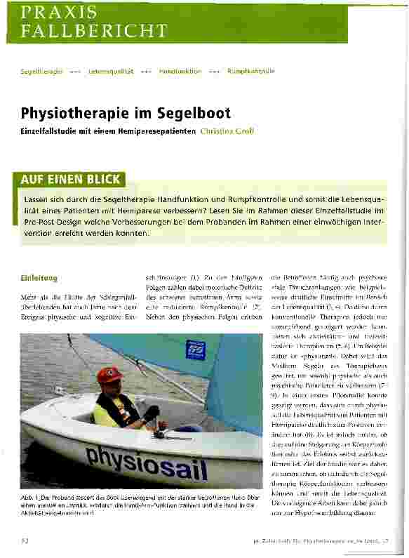 Vorschauseite 1: Physiotherapie im Segelboot