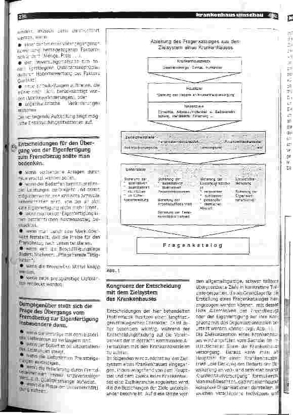 Vorschauseite 3: Fremdvergabe oder Eigenfertigung im Krankenhaus - ein Entscheidungspro blem?