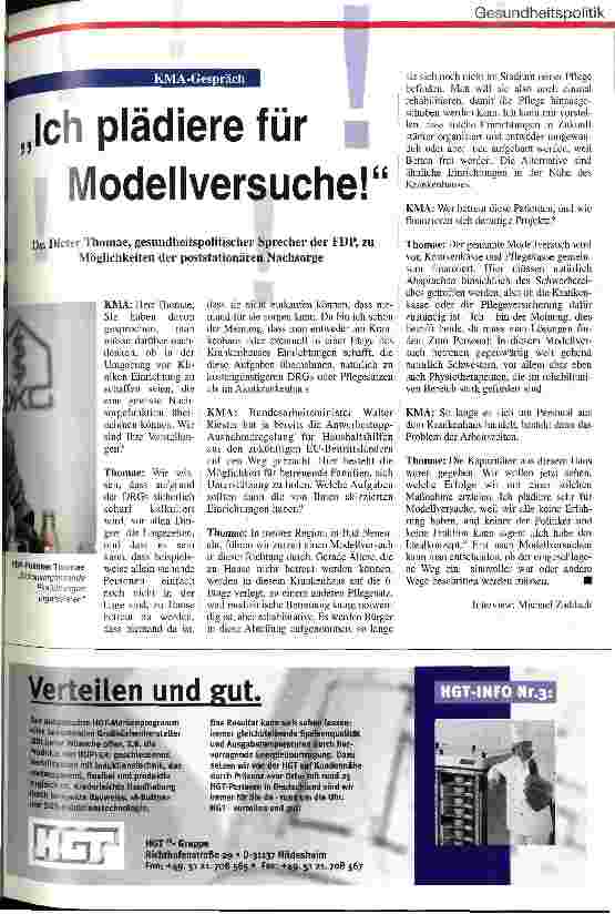 Vorschauseite 1: Ich plädiere für Modellversuche!