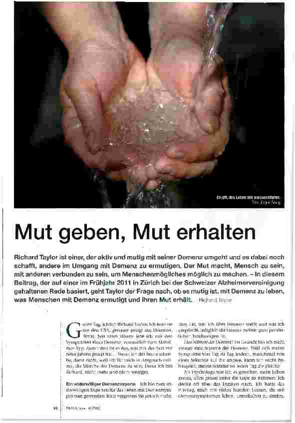 Vorschauseite 1: Mut geben, Mut erhalten