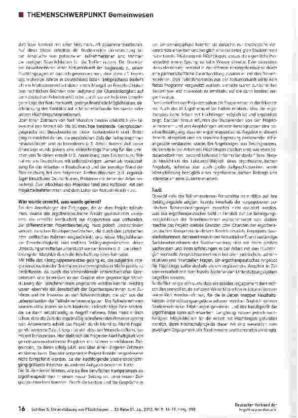 Vorschauseite 3: Unterstützung von Flüchtlingen