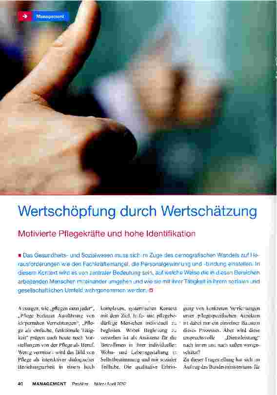 Vorschauseite 1: Wertschöpfung durch Wertschätzung