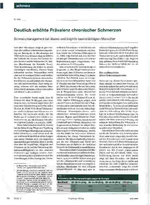 Vorschauseite 1: Deutlich erhöhte Prävalenz chronischer Schmerzen