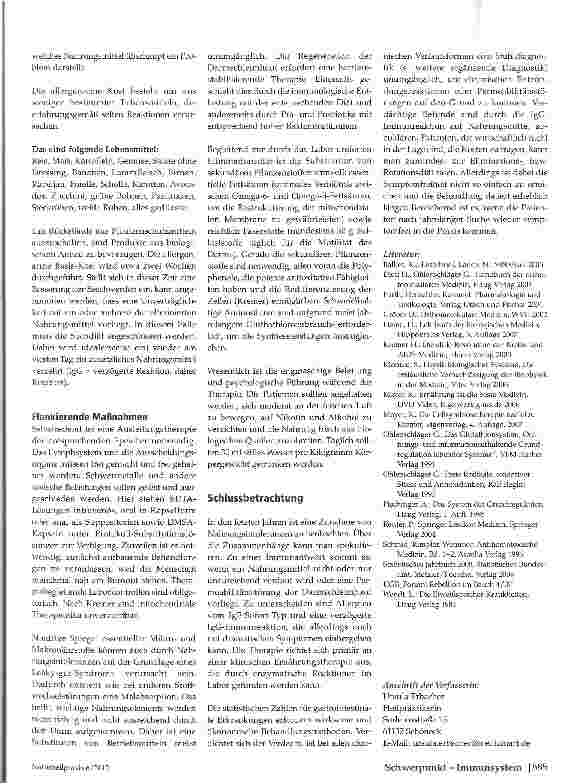 Vorschauseite 5: Immunologisch« Dauerstress -Nahrungsintoleranzen