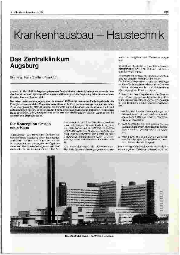 Vorschauseite 1: Das Zentralklinikum Augsburg