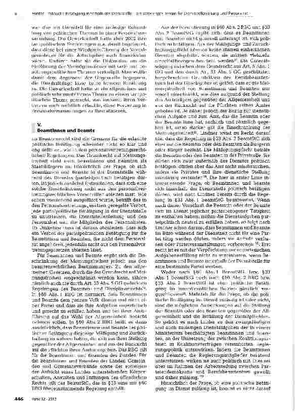 Vorschauseite 3: Politische Betätigung innerhalb der Dienststelle-ein schwieriges Terrain für Dienststellenleitung und Personalrat